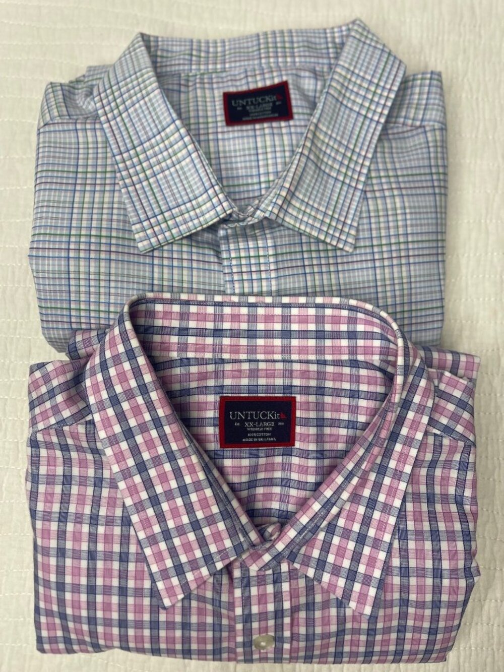 UNTUCKit Bundle of Two Long Sleeve Button Down Shirts 2XL Business Office Casual